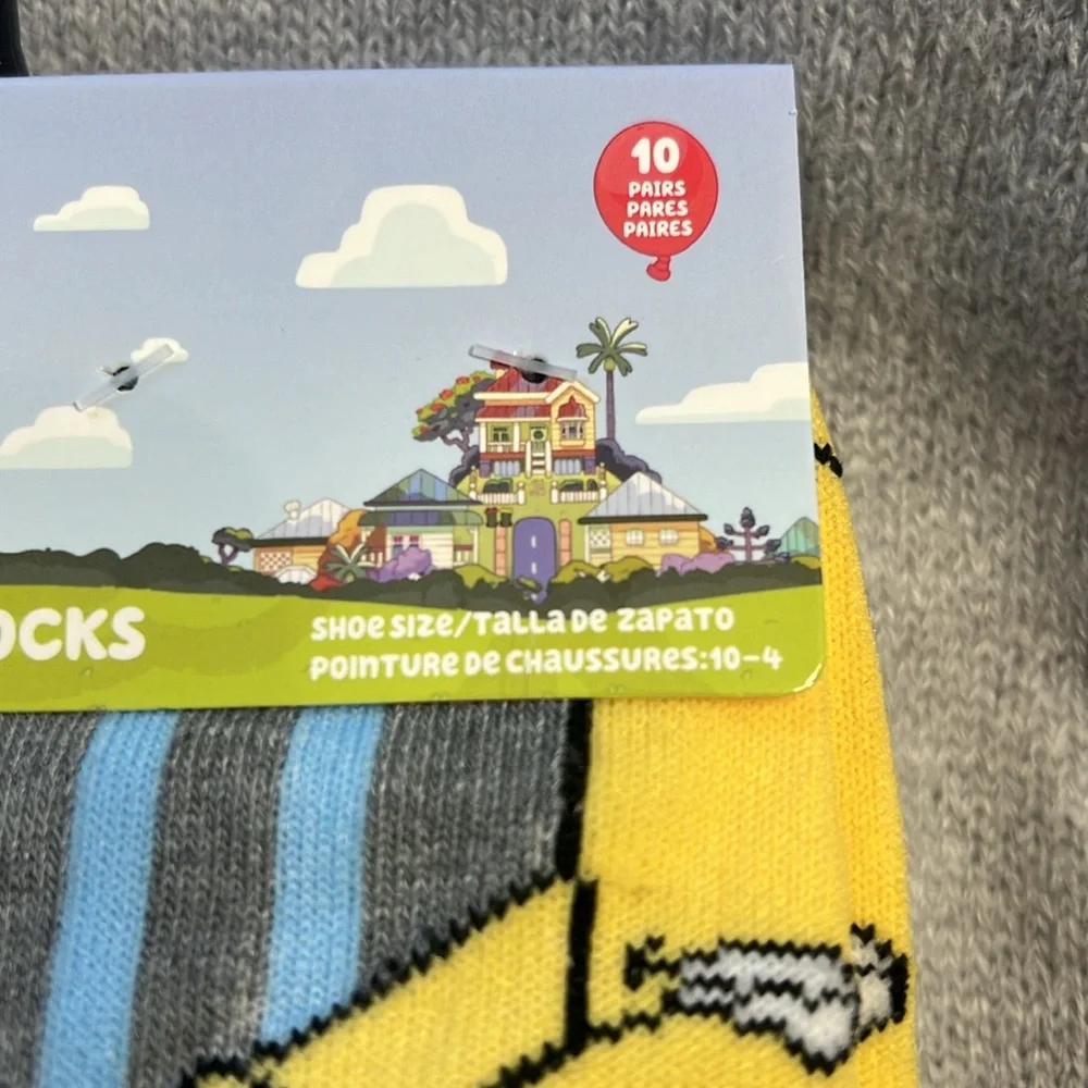 Bluey 10 Pack Boys No Show Character Socks. NWT-Unisex